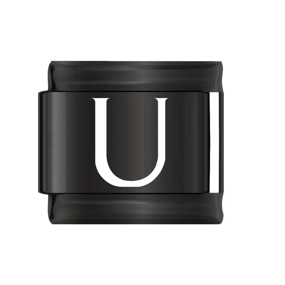 Letter U in White, on Black - Charms Official