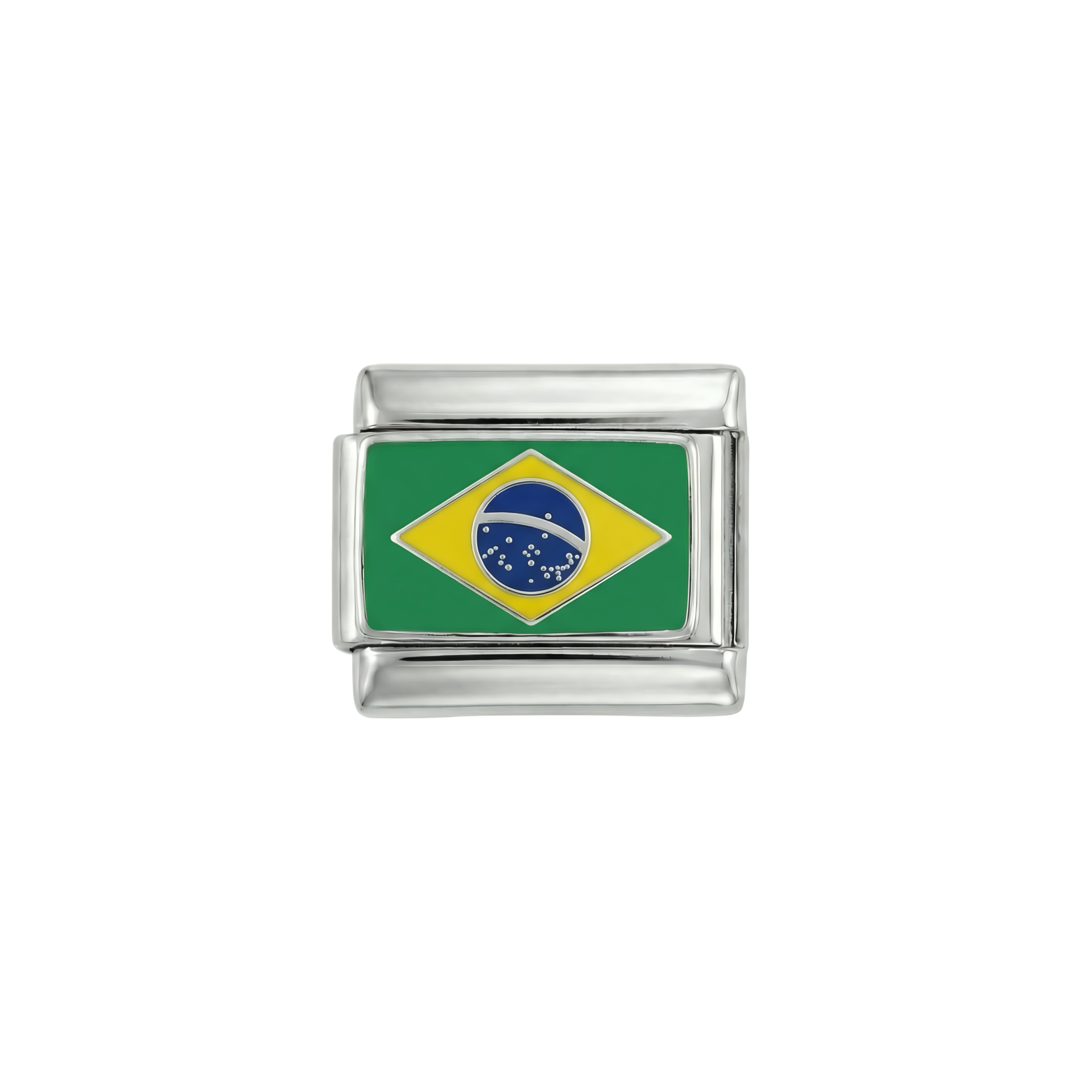 Brasilien-Flagge, auf Silber