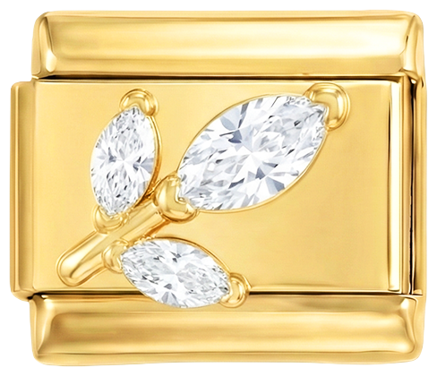 TOE TE VOEGEN - 3 kristallen roos op goud