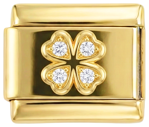 4-leaf clover on Gold and White Stones - 4-leaf-clover-on-gold-and-white-stones.png