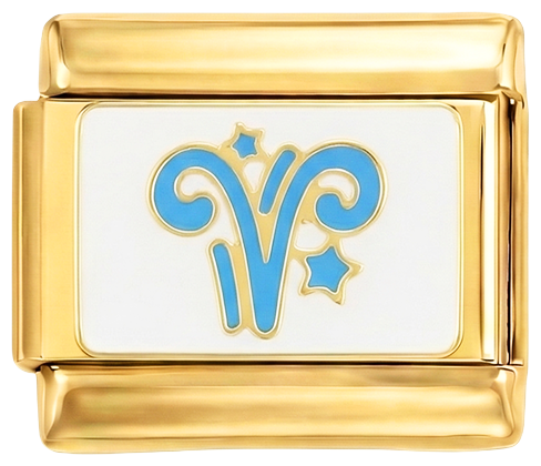 Nog toe te voegen - Aries Blue, op goud