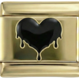 Smeltend zwart hart op goud