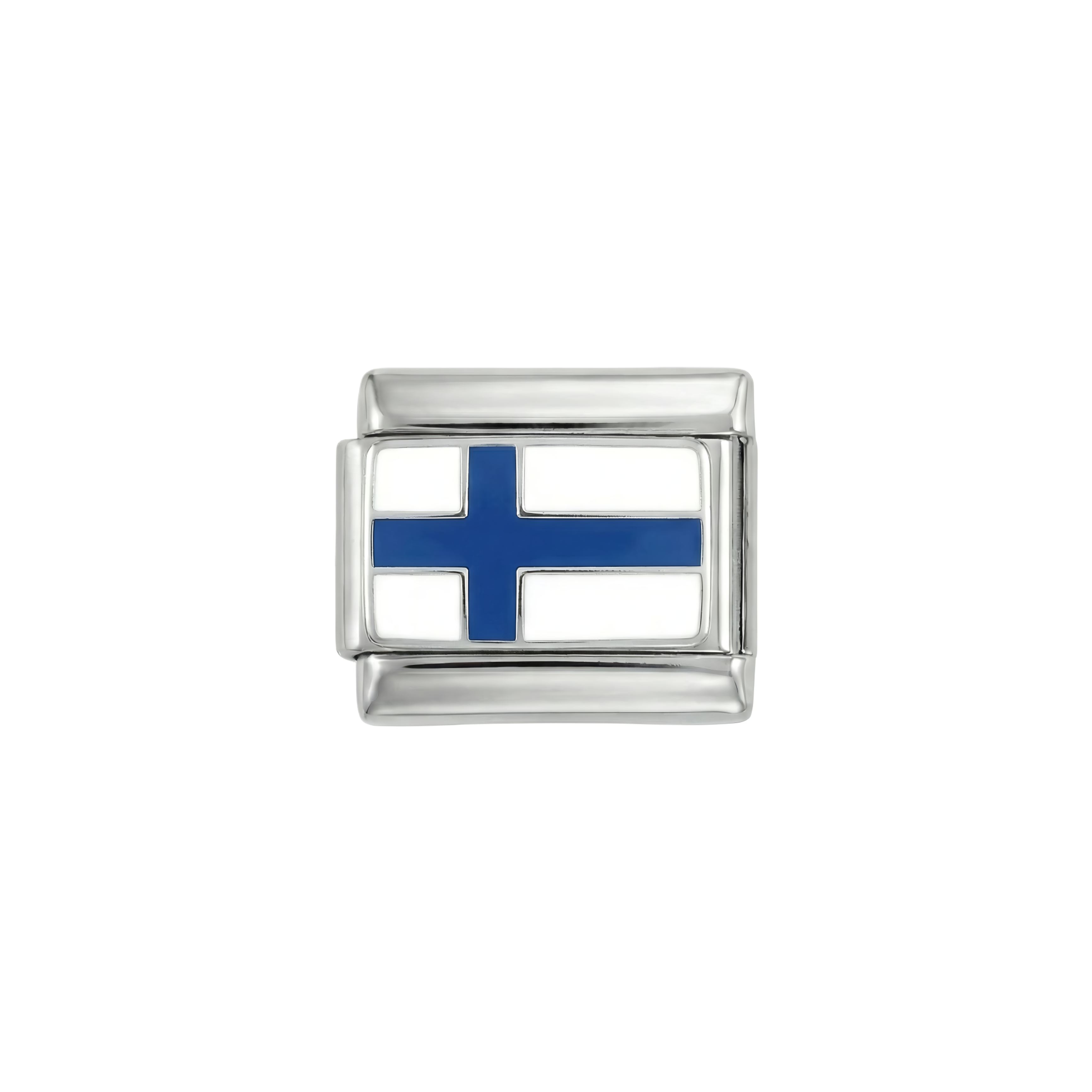 Finnland Flagge, auf Silber