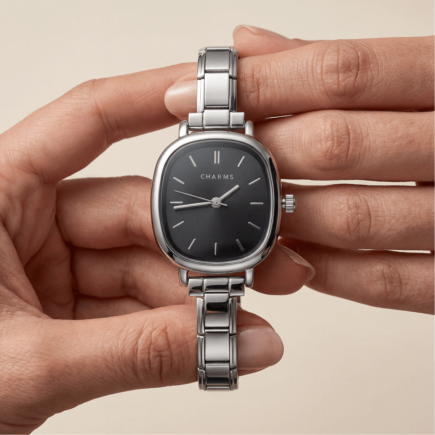 Capri Watch Silver – Black Dial Edition