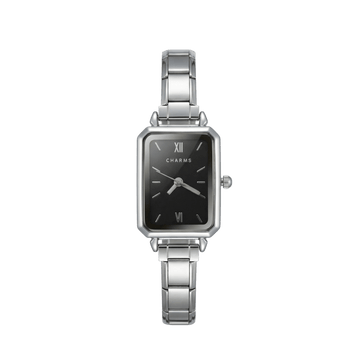Montre Como argent – édition cadran noir