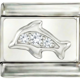 Delfin-Bling in Silber