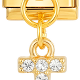 Letter I with stones, Hanging, on Gold - Letter-I-with-stones-hanging-on-gold.png