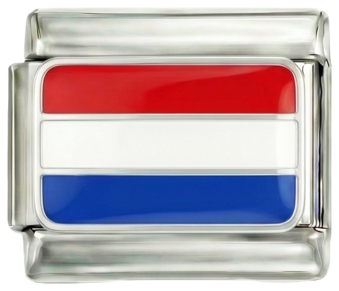Toe te voegen - Nederlandse vlag, op zilver