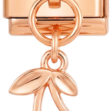 À ajouter - Paire de cerises pendantes serties de pierres en or rose