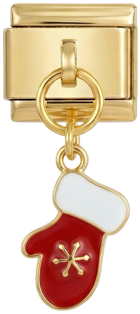 Red Christmas Glove with Gold Snowflake - Red-Christmas-Glove-with-Gold-Snowflake.png