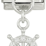 Nog toe te voegen - scheepsstuurwiel met stenen, gezet in zilver