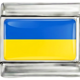 Flagge der Ukraine auf Silber