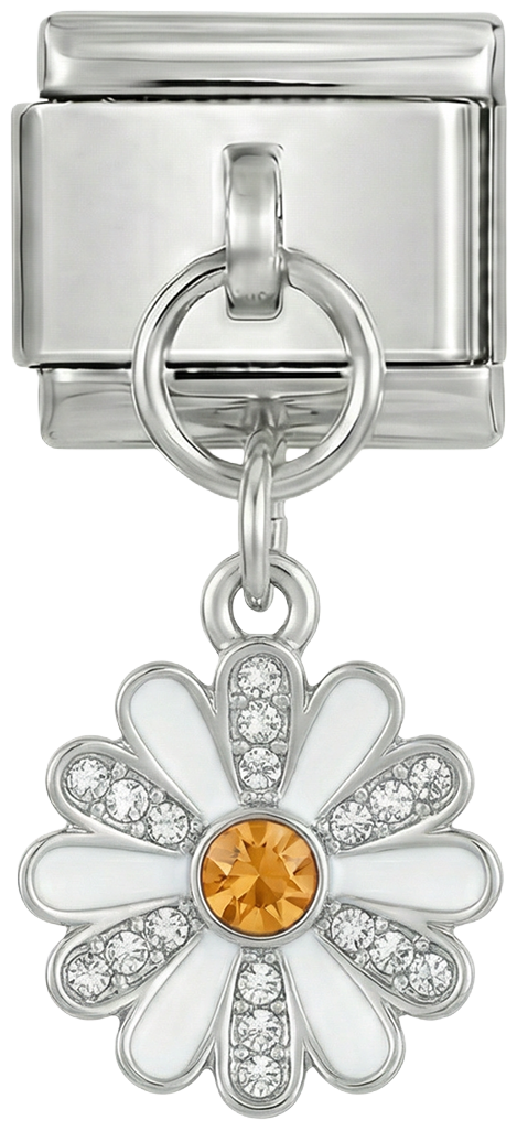 White Flower with Stones, on Silver - White-Flower-with-Stones-on-Silver.png
