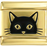 Black Cat's Face on Gold
