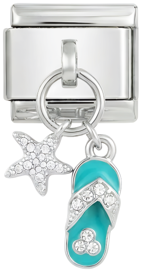 Blue Beach Flip Flop on Silver - blue-beach-flip-flop-on-silver.png