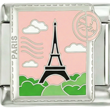 Timbre de la Tour Eiffel sur argent