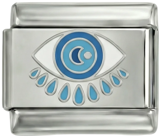 Evil Eye with Blue Eyelashes on Silver - evil-eye-with-blue-eyelash-on-silver.png