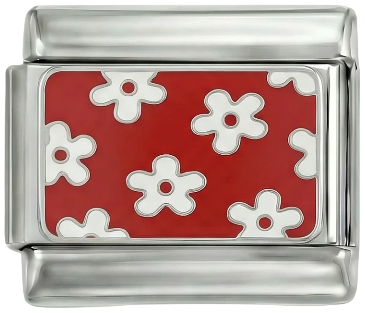 Pineapple with White Stones Hanging on Silver - flowers-on-red-plate-on-silver.png