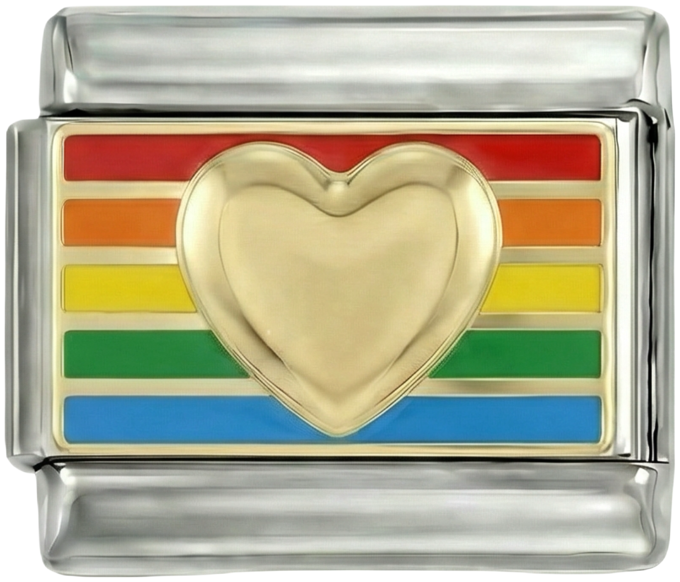 LGBTQ+ Flag, Gold Heart, on Silver - gold-heart-on-lgbtq-flag.png