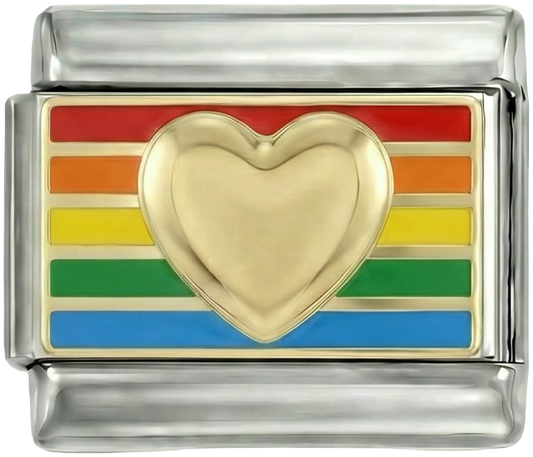 LGBTQ+ Flag, Gold Heart, on Silver - gold-heart-on-lgbtq-flag.png