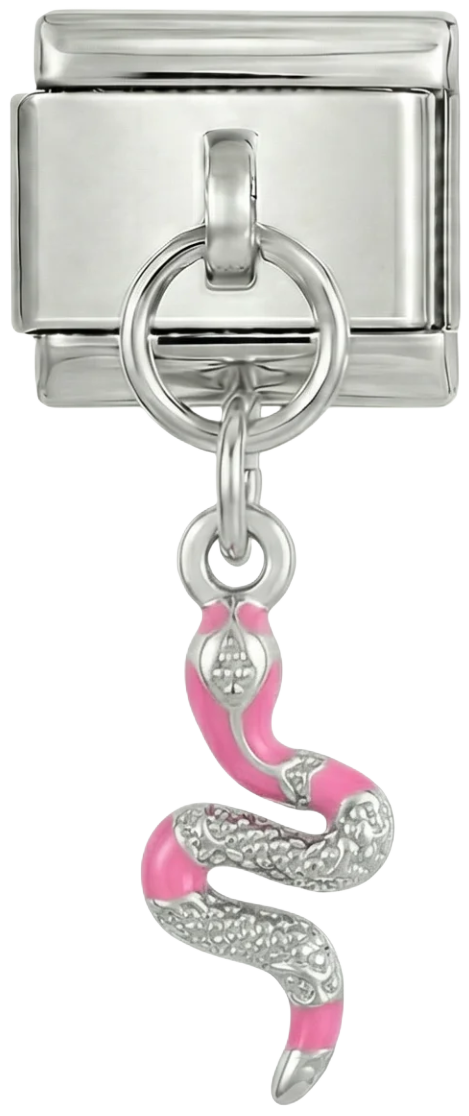 Pink Snake, on Silver - pink-snake-on-silver.png