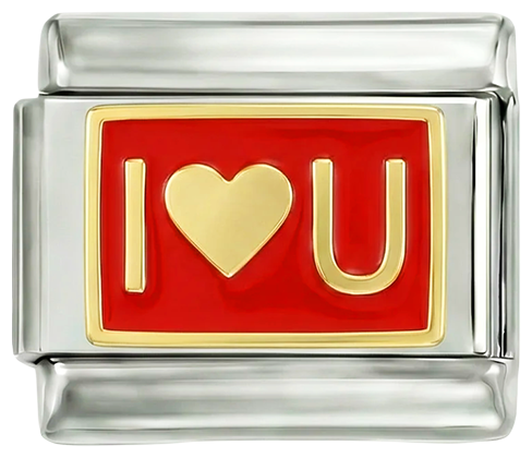 Plate, Red and Gold, I Love U - plate-red-and-gold-i-love.png