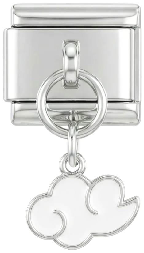 Weiße Wolke, auf Silber